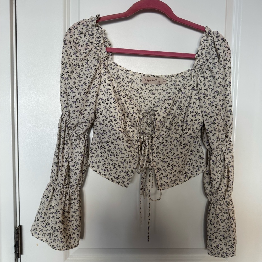Floral Cream Women's crop Top